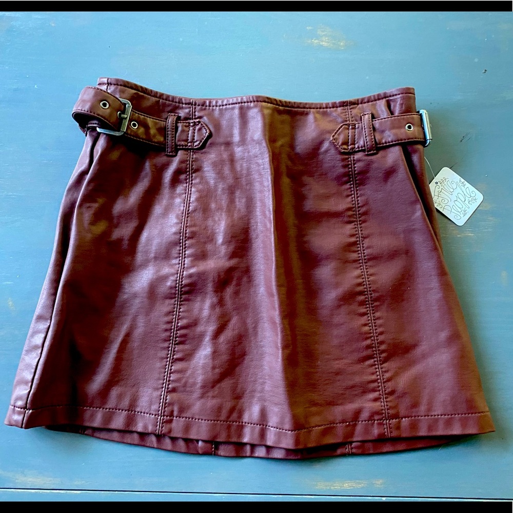 Free People Leather Mini Skirt (NWT)
